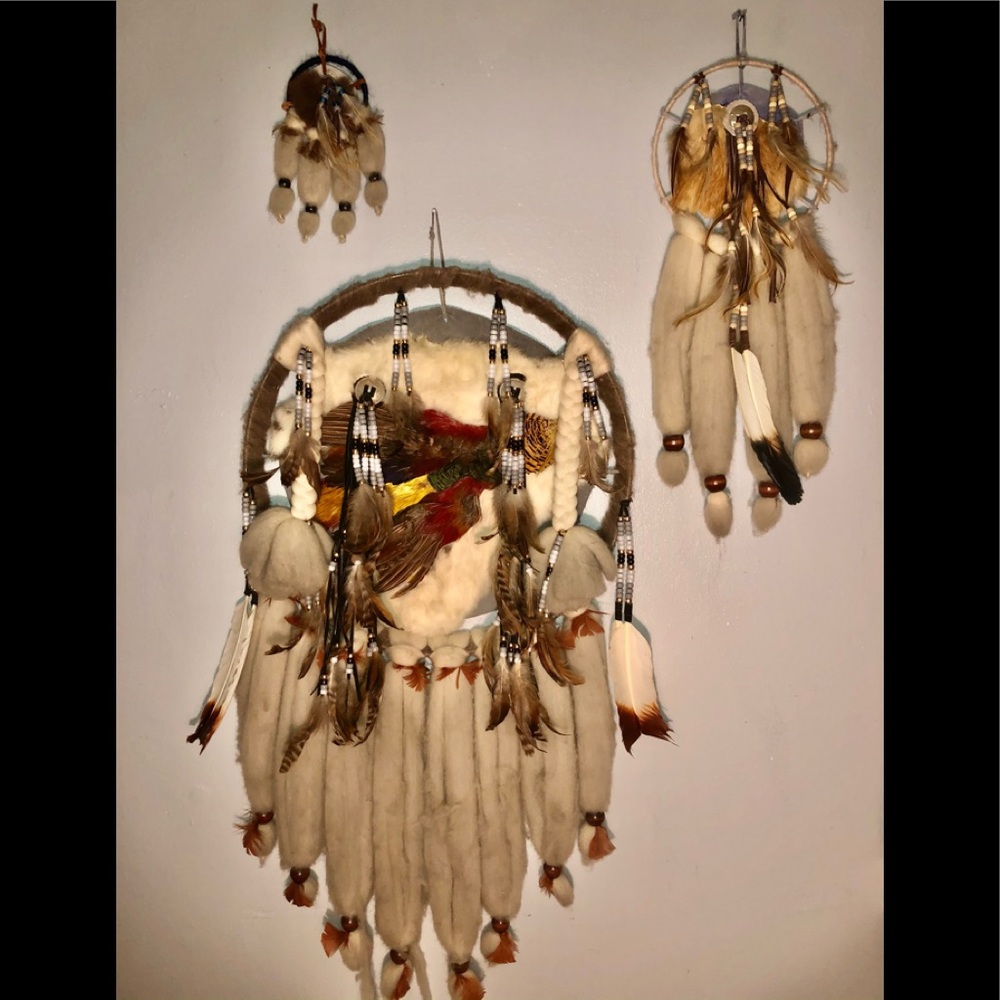 (3) Vintage Native American dream catcher mandella